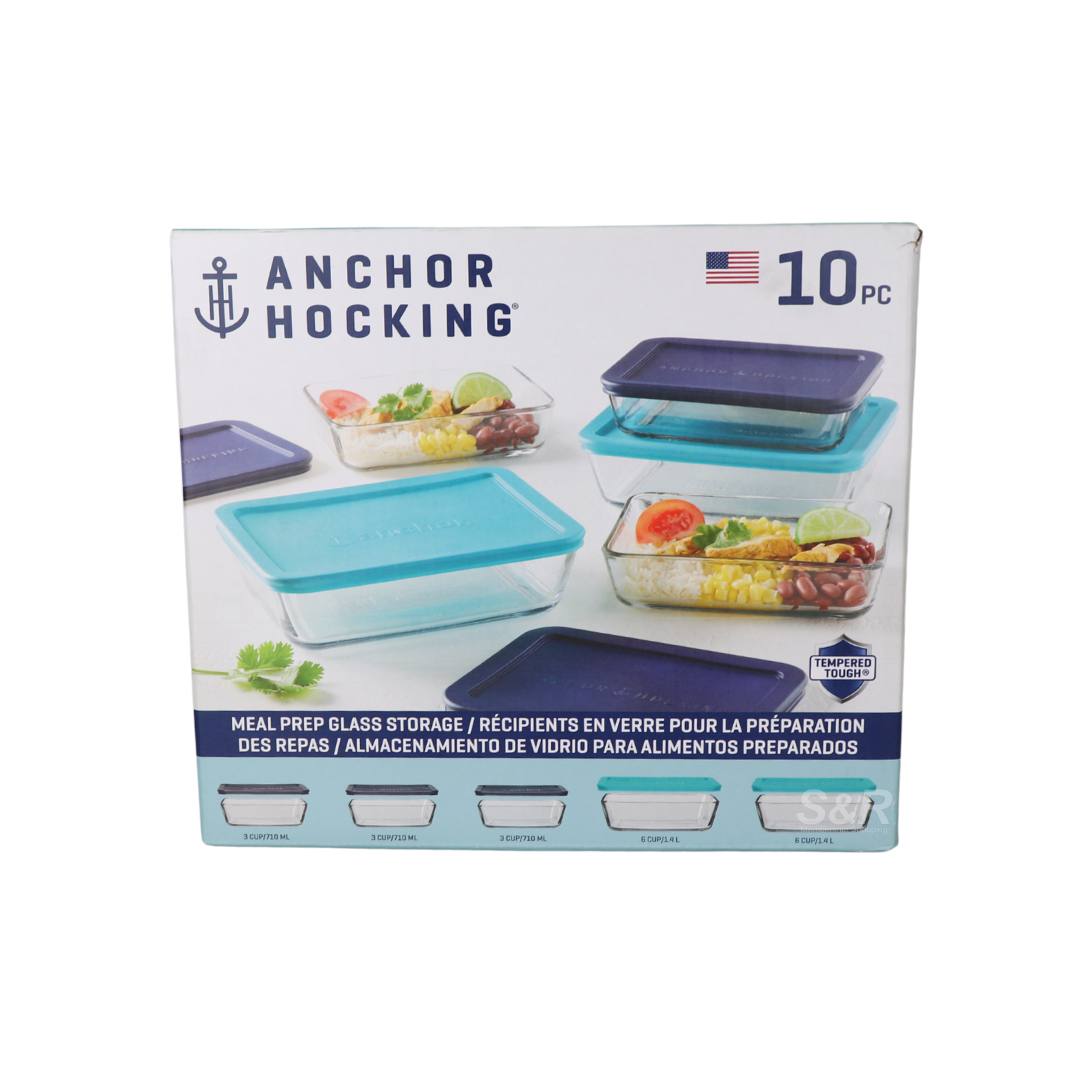 Anchor Hocking Square Meal Prep Glass Storage 10-piece Set